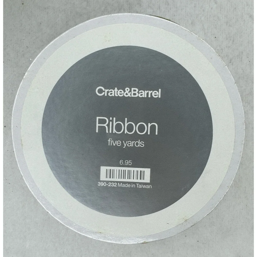 Crate & Barrel Green Ribbon Lot 3 Rolls 5 Yards Each Craft Gift Wrap